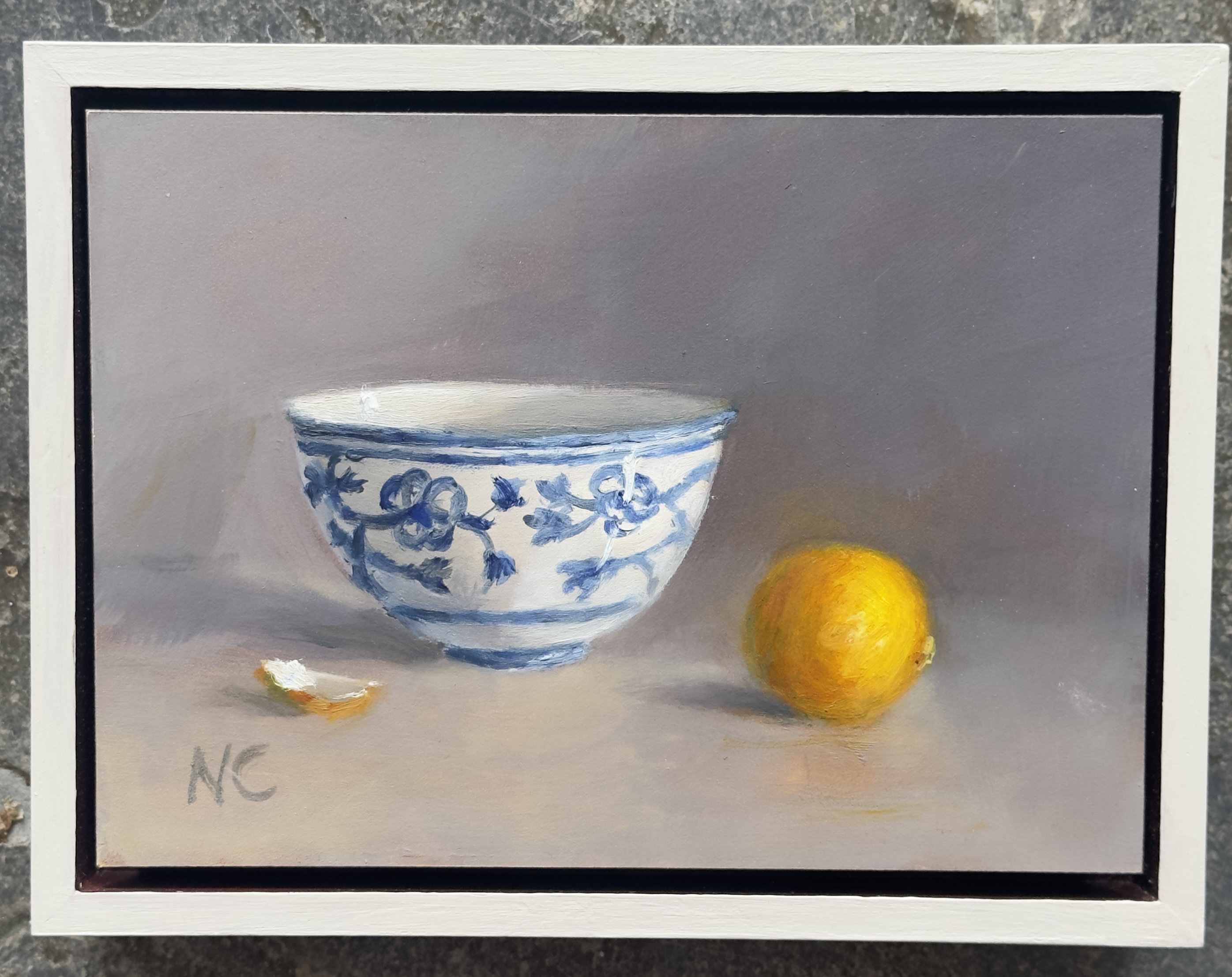 Nellie Crawford Blue & White Bowl with Lemon