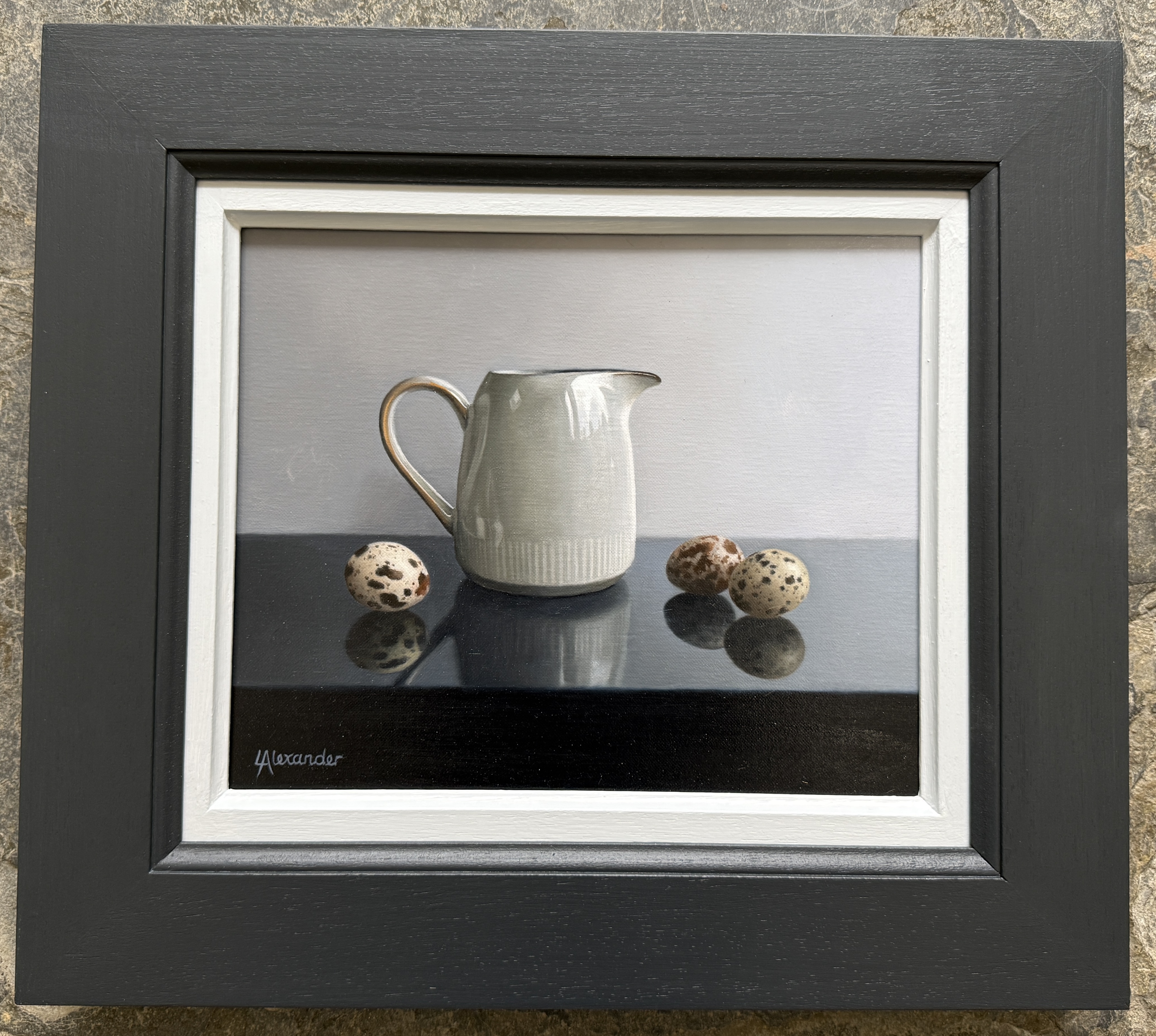 Linda Alexander ROI Ceramic Jug & Quail's Eggs