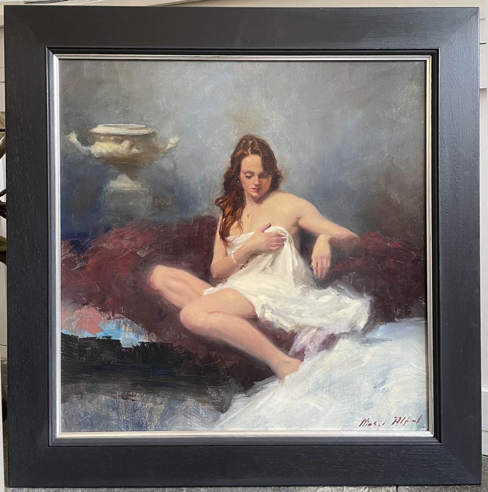 Michael  Alford  Seated Nude, Urn on Pedestal