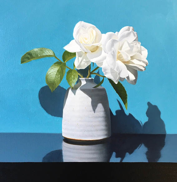 Linda Alexander ROI White Roses on Blue